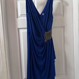 Calvin Klein Royal Blue Dress with Beaded Accents